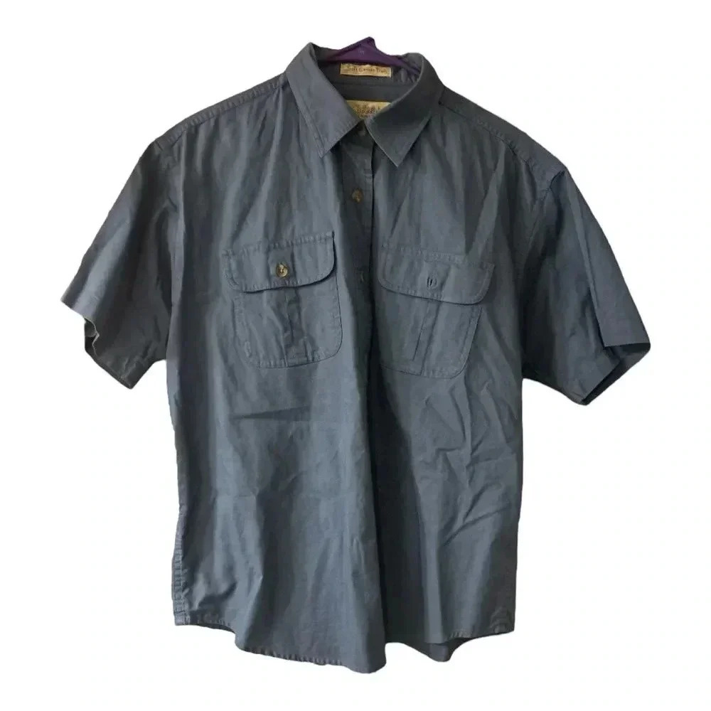 Cabels’s Men's Blue Soft Canvas  Short Sleeve Shirt Size Large